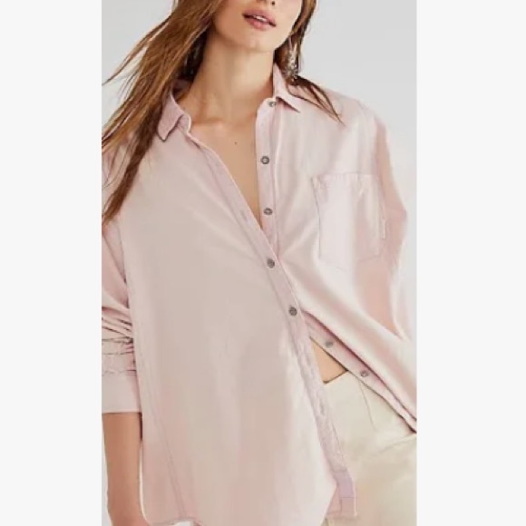 Free People Oxford Dreams Cotton Button-up Shirt   50% OFF - Picture 7 of 8